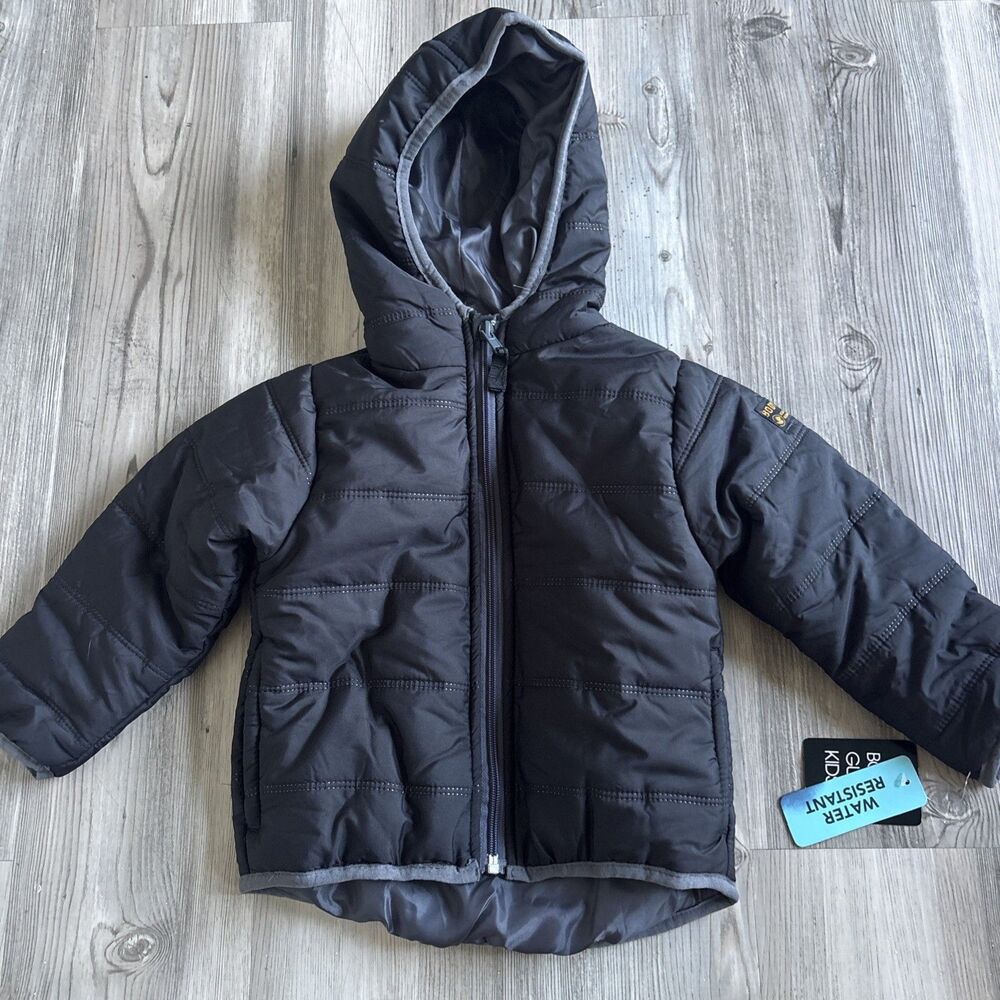 NWT Body Glove Hooded Quilted Black Puffer Coat Winter Down Jacket Toddler 2T